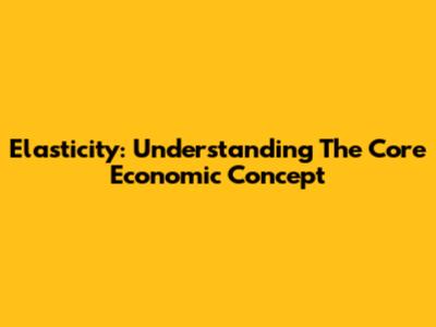 Elasticity: Understanding The Core Economic Concept