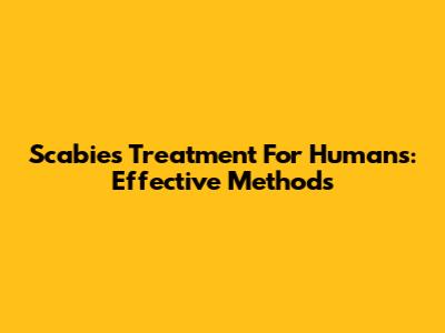 Scabies Treatment For Humans: Effective Methods